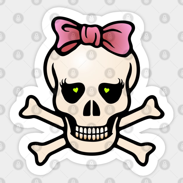 She Skull Sticker by SnarkCentral